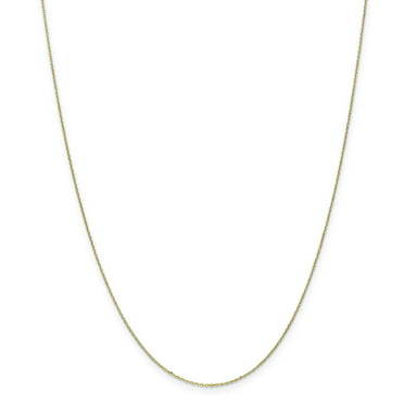 10k Yellow Gold 0.8mm Diamond-cut Cable Link Chain Necklace 14" 24" 